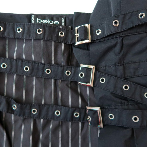 Bebe Yk2 Mini Skirt with Belt and Stripes - Picture 6 of 7